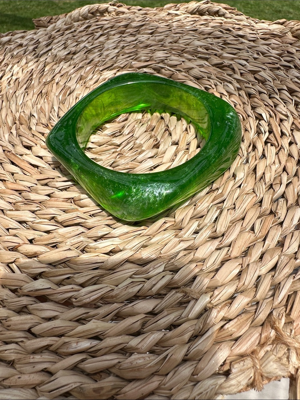 Green  Square Bangle Bracelet